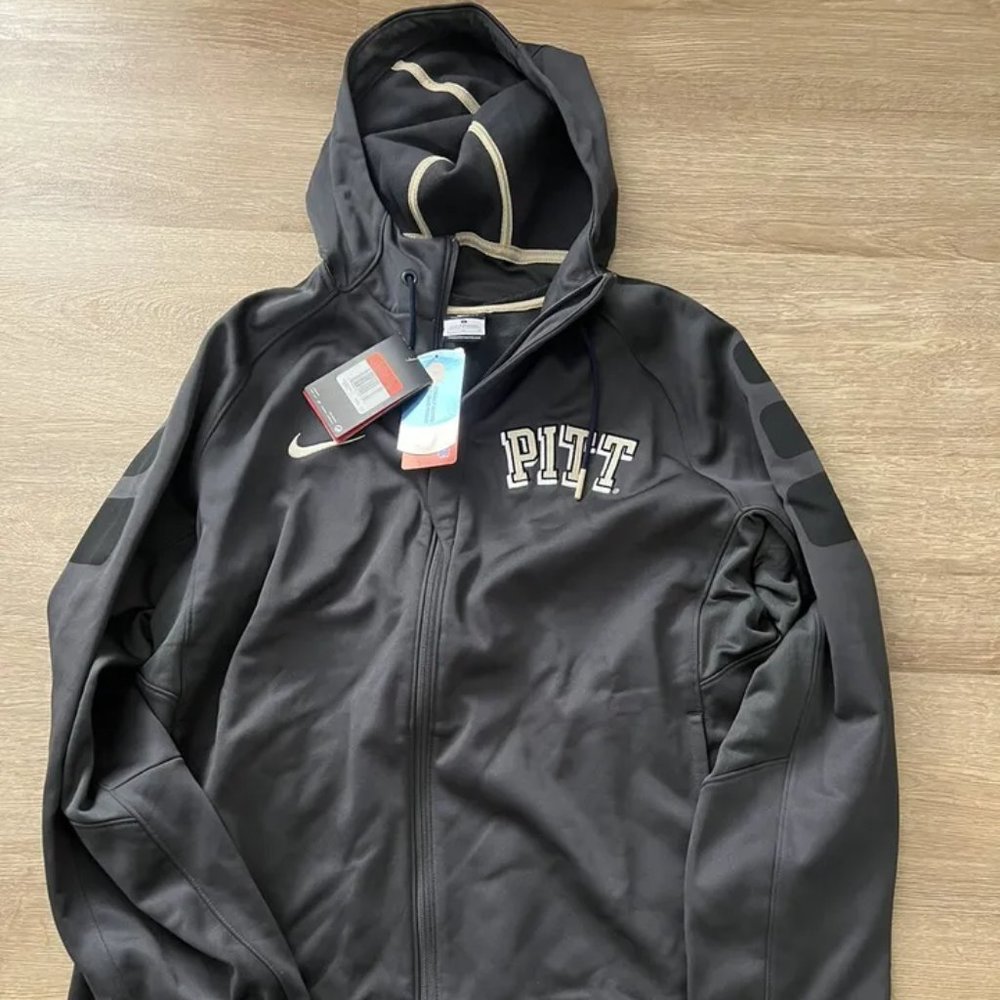 Nike Collegiate Pitt Panthers Gray Hood Jacket Men's Size Large